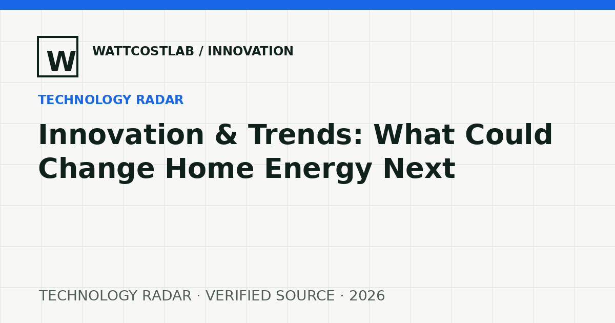 WattCostLab Innovation & Trends technology radar