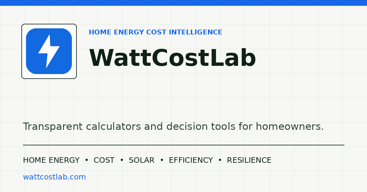 WattCostLab — Home Energy Cost Calculators, Solar, Efficiency and Climate Resilience